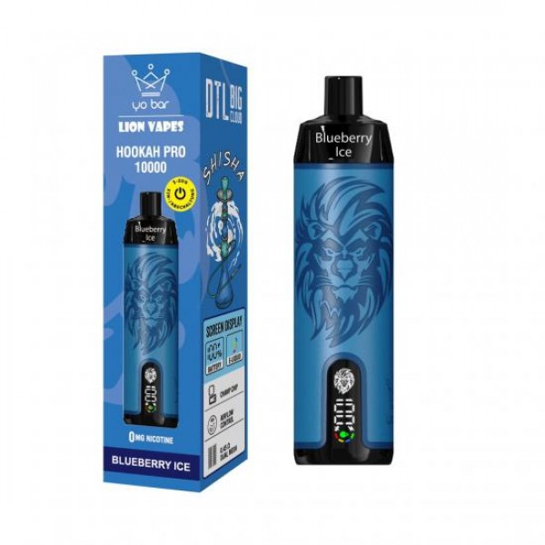 yo Bar Hookah PRO 10000 BLUEBERRY ICE by Lion Vapes E-Shisha Disposable 10 ml 750 mAh