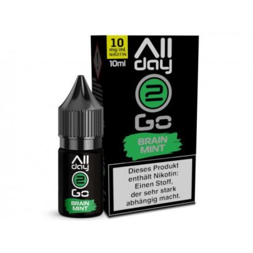 ALLDAY2GO BRAINMINT Hybrid Nikotinsalz Liquid 10 ml / 10 mg