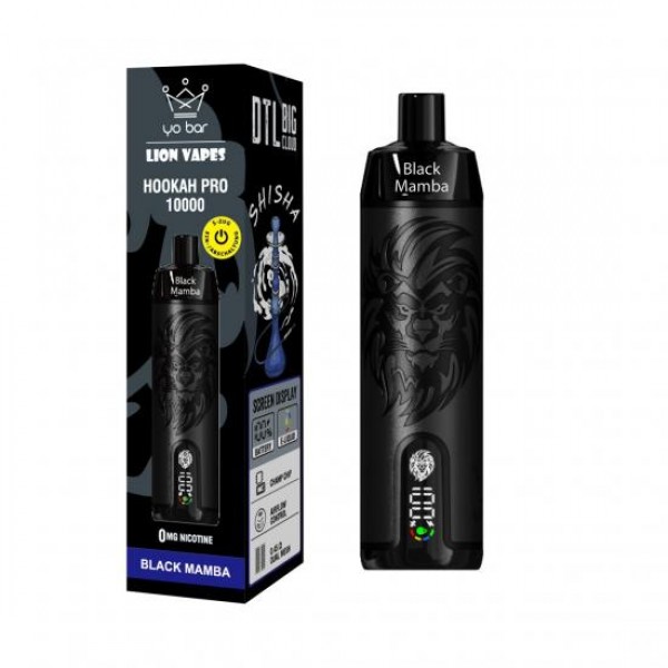 yo Bar Hookah PRO 10000 BLACK MAMBA by Lion Vapes E-Shisha Disposable 10 ml 750 mAh