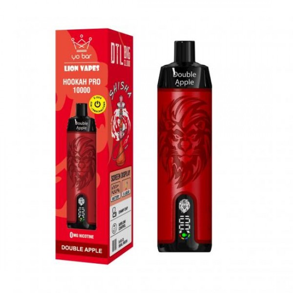 yo Bar Hookah PRO 10000 DOUBLE APPLE by Lion Vapes E-Shisha Disposable 10 ml 750 mAh