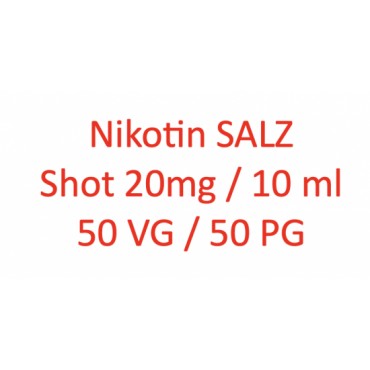 Nikotin SALZ Nikotinsalz Shot 20 MG / 10 ml 50 VG/50 PG