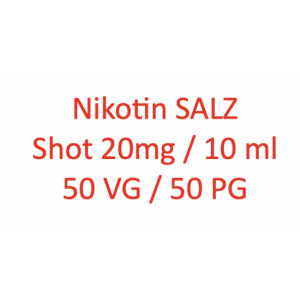 Nikotin SALZ Nikotinsalz Shot 20 MG / 10 ml 50 VG/50 PG