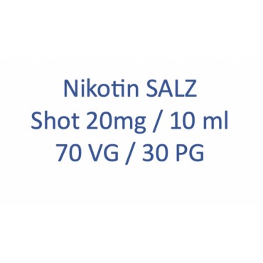 Nikotin SALZ Nikotinsalz Shot 20 MG / 10 ml 70 VG/30 PG