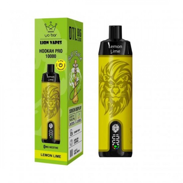 yo Bar Hookah PRO 10000 LEMON LIME by Lion Vapes E-Shisha Disposable 10 ml 750 mAh