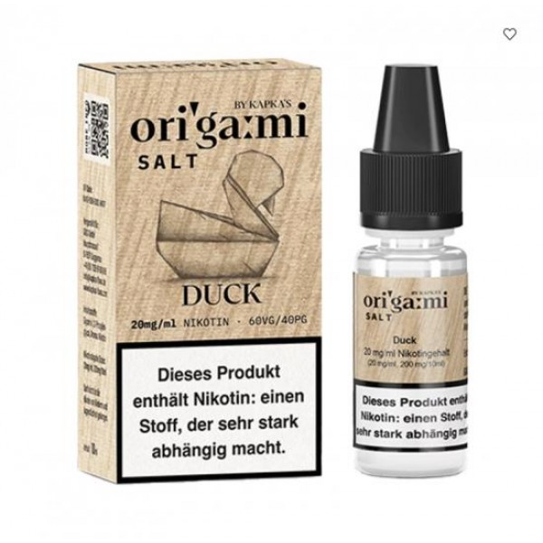 Kapka`s Flava Origami Duck Nikotinsalz Liquid 10 ml / 20 mg