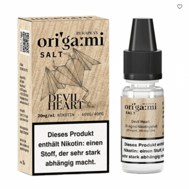 Kapka`s Flava Origami Devil Heart Nikotinsalz Liquid 10 ml / 20 mg