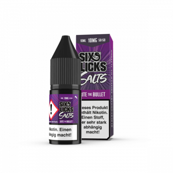 Six Licks BITE THE BULLET Nikotinsalz SALT NIC Liquid 10 mg / 10 ml