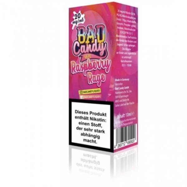 BAD CANDY Raspberry Rage NIC SALT Nikotinsalz Liquid 10 mg / 10 ml