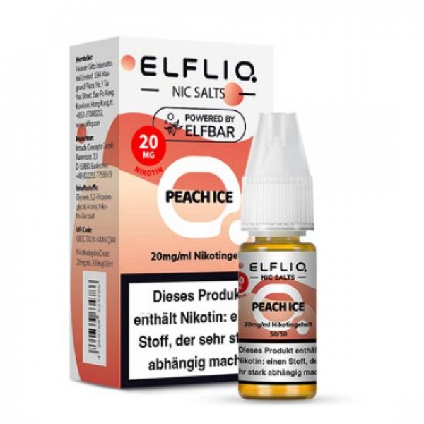 ELFBAR ELFLIQ PEACH ICE Nikotinsalz SALT NIC Liquid 20 mg / 10 ml