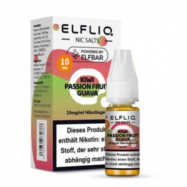ELFBAR ELFLIQ KIWI PASSION FRUIT GUAVA Nikotinsalz SALT NIC Liquid 10 mg / 10 ml
