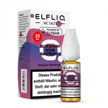 ELFBAR ELFLIQ BLUEBERRY SOUR RASPBERRY Nikotinsalz SALT NIC Liquid 20 mg / 10 ml