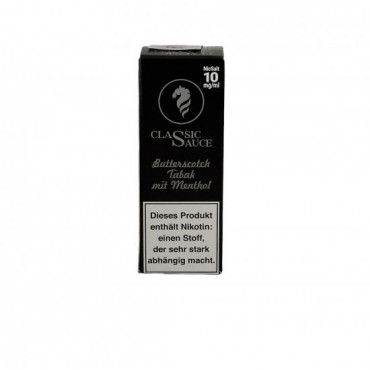 BUTTERSCOTCH TABAK mit MENTHOL by Classic Sauce Nikotinsalz Liquid 10 ml / 10 mg