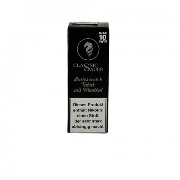 BUTTERSCOTCH TABAK mit MENTHOL by Classic Sauce Nikotinsalz Liquid 10 ml / 10 mg