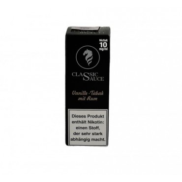 VANILLE TABAK MIT RUM by Classic Sauce Nikotinsalz Liquid 10 ml / 10 mg