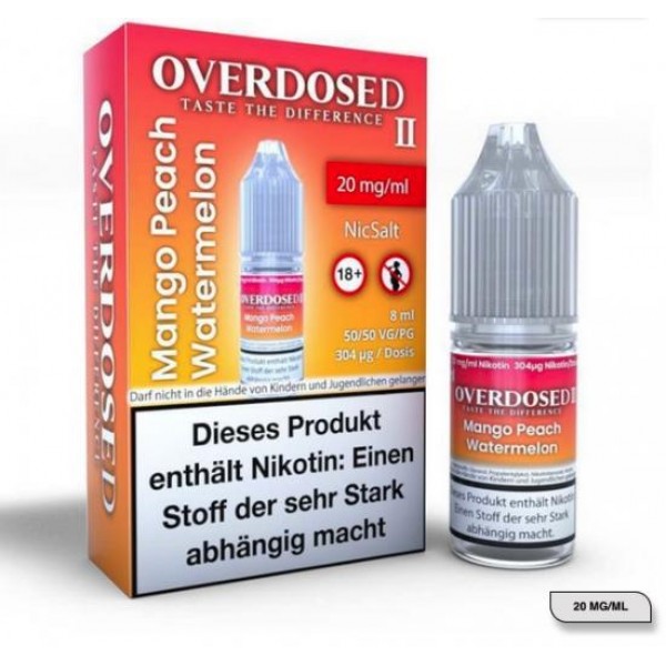 OVERDOSED II Mango Peach Watermelon Nikotinsalz SALT NIC Liquid 8 ml / 20 mg