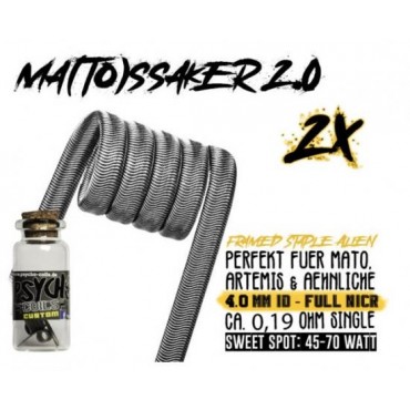 Psycho Coils Handmade Coils Matossaker 2.0 – Handmade Coils für Mato RDTA & Artemis RDTA 0.19 Ohm 40 -70 Watt